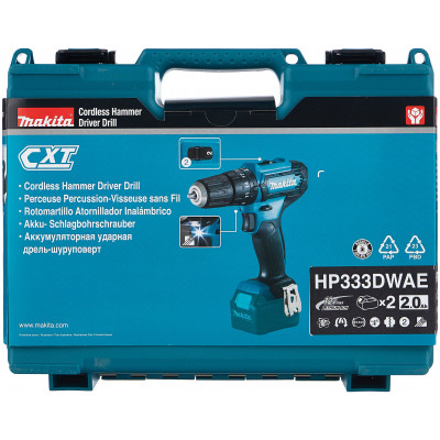 Аккумуляторная ударная дрель-шуруповерт Makita HP333DWAE