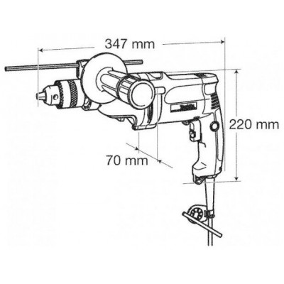 Безударная дрель Makita DP4011, 720 Вт, без аккумулятора