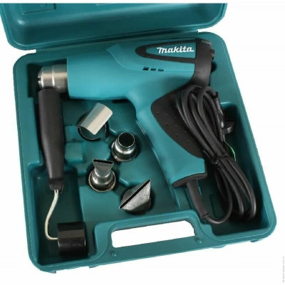 Строительный фен Makita HG651CK Case, 2000 Вт бирюзовый