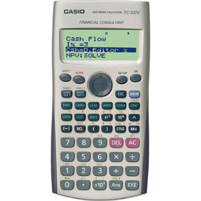 Калькулятор CASIO FC-100V-2-W-ET, 12-разрядный, серый