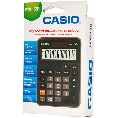 Калькулятор настольный CASIO MX-12B-WE-W-EC