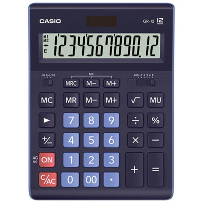 Калькулятор настольный CASIO GR-12-BU-W-EP синий