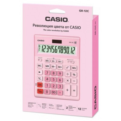 Калькулятор настольный CASIO GR-12C-WR-W-EP бордовый