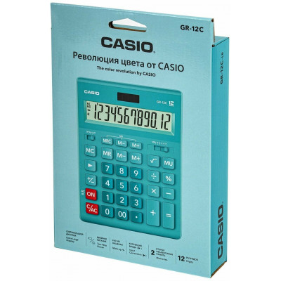 Калькулятор настольный CASIO GR-12C-WR-W-EP бордовый