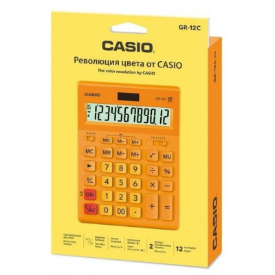 Калькулятор настольный CASIO GR-12C-WR-W-EP бордовый