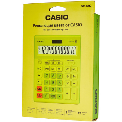 Калькулятор настольный CASIO GR-12C-WR-W-EP бордовый