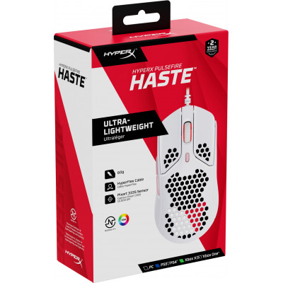 Мышка игровая HyperX Pulsefire Haste White-Pink (4P5E4AA)(HP)