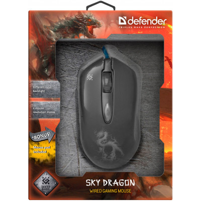 Мышь игровая Defender Sky Dragon GM-090L (Коврик в комплекте)