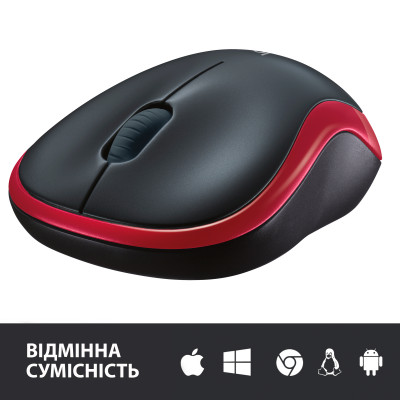 Мышка беспроводная Logitech M185 Red (910-002240)