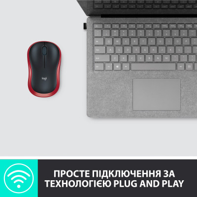 Мышка беспроводная Logitech M185 Red (910-002240)