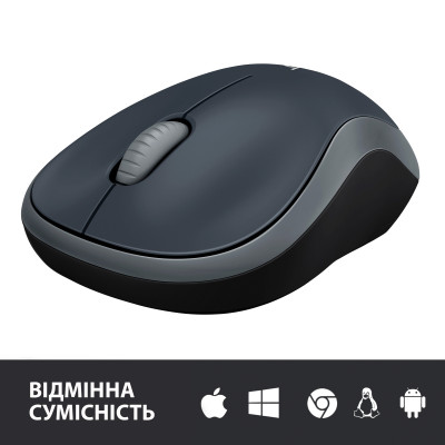 Мышка беспроводная Logitech M185 Swift Grey (910-002238)