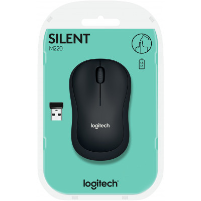 Мышка беспроводная LOGITECH M220 SILENT CHARCOAL 2.4GHZ(910-004878)