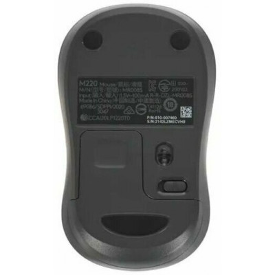 Мышка беспроводная LOGITECH M220 SILENT CHARCOAL 2.4GHZ(910-004878)