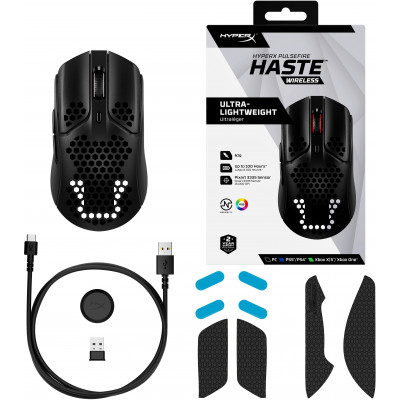 Мышка игровая беспроводная HyperX Haste Black (4P5D7AA)(HP)