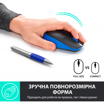 Мышка беспроводная Logitech M190 Blue (черный/синий) - 2.4GHZ /EMEA(910-005907)