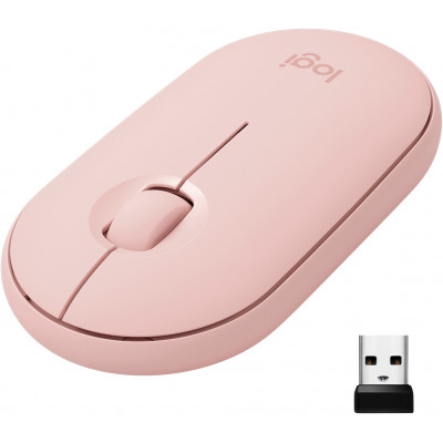 Мышка беспроводная Logitech Pebble M350  - ROSE - 2.4GHZ/BT - EMEA - CLOSED BOX(910-005717)