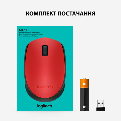 Мышка беспроводная Logitech M171 Red (910-004641)