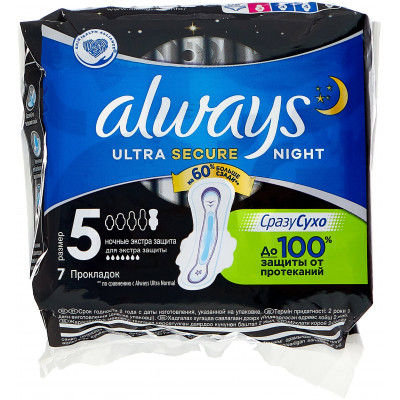 ALWAYS Ultra Ультратонкие Женские гигиенические прокладки Secure Night Duo 22шт ALWAYS Ultra Ультратонкие Женские гигиенические прокладки Secure Night Duo 22шт