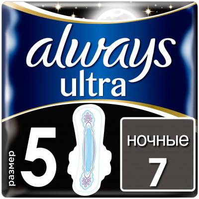 ALWAYS Ultra Ультратонкие Женские гигиенические прокладки Secure Night Duo 22шт ALWAYS Ultra Ультратонкие Женские гигиенические прокладки Secure Night Duo 22шт