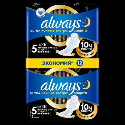 ALWAYS Ultra Ультратонкие Женские гигиенические прокладки Secure Night Duo 22шт ALWAYS Ultra Ультратонкие Женские гигиенические прокладки Secure Night Duo 22шт