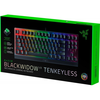 Клавиатура игровая Razer BlackWidow V3 TKL Мех/Green Switch/Черный/RGB (RZ03-03490700-R3R1)