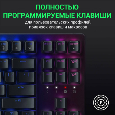 Клавиатура игровая Razer BlackWidow V3 TKL Мех/Green Switch/Черный/RGB (RZ03-03490700-R3R1)