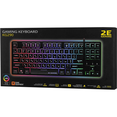 Клавиатура игровая 2E GAMING KG290 87 keys LED USB Black (2E-KG290UB)