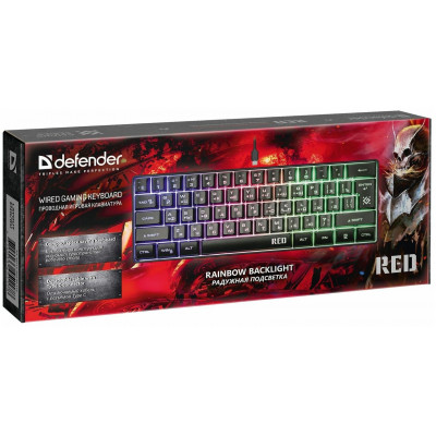 Клавиатура проводная Defender Red GK-116 RU