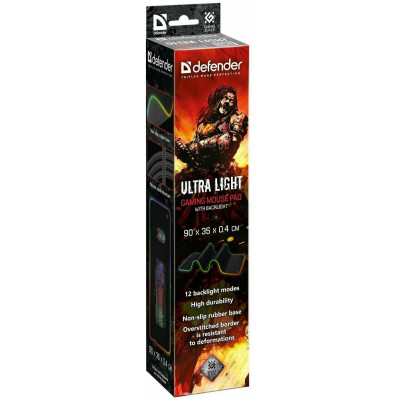 Коврик для мышки игровой Defender Ultra Light Подсветка, 900*350*4мм