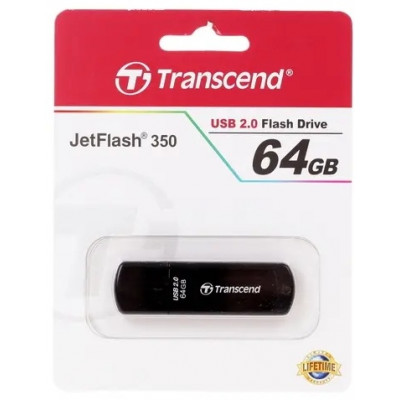 USB Флеш 64GB 2.0 Transcend TS64GJF350 черный