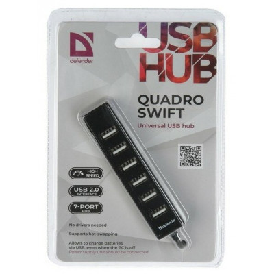 Разветвитель Defender Swift USB2.0, 7 портов HUB
