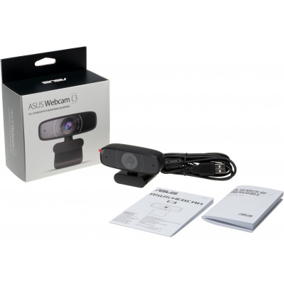 Веб-камера ASUS WEBCAM C3/FHD/USB/1080/30 кадров/двойной микрофон, 90YH0340-B2UA00