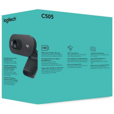 Веб-Камера Logitech HD C505, 1280x720P, 30 fps, Фиксированный фокус USB 2.0 (960-001364)