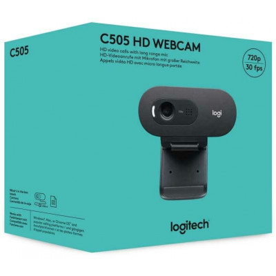 Веб-Камера Logitech HD C505, 1280x720P, 30 fps, Фиксированный фокус USB 2.0 (960-001364)