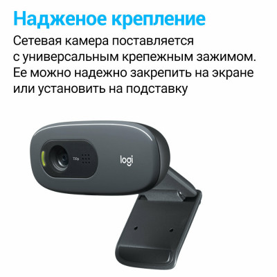 Веб-Камера Logitech HD C270 720P/3MP/PHOTO/USB 2.0/1.1 (960-001063)