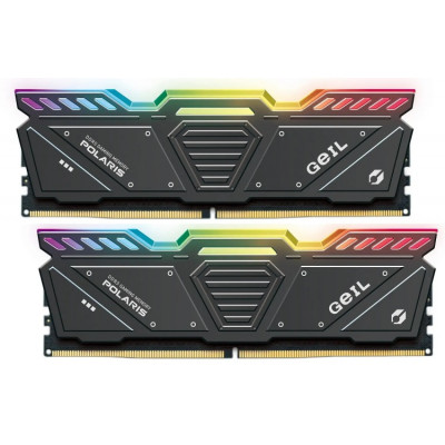 Оперативная память с RGB подсветкой 32GB Kit (2x16GB) GEIL POLARIS RGB 4800Mhz DDR5 PC5-38400 40-40-40-77 1.1V GOSG532GB4800C40DC Titanium Gray