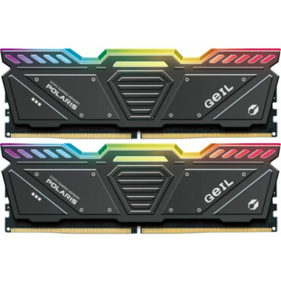 Оперативная память с RGB подсветкой 32GB Kit (2x16GB) GEIL POLARIS RGB 5600Mhz DDR5 PC5-44800 38-44-44-84 1.25V GOSG532GB5600C38ADC Titanium Gray