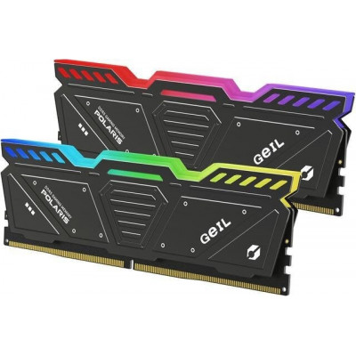 Оперативная память с RGB подсветкой 32GB Kit (2x16GB) GEIL POLARIS RGB 5600Mhz DDR5 PC5-44800 38-44-44-84 1.25V GOSG532GB5600C38ADC Titanium Gray