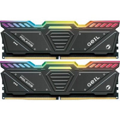 Оперативная память с RGB подсветкой 32GB Kit (2x16GB) GEIL POLARIS RGB 7200Mhz DDR5 PC5-57600 36-44-44-86 1.35V GOSG532GB7200C36ADC Titanium Gray