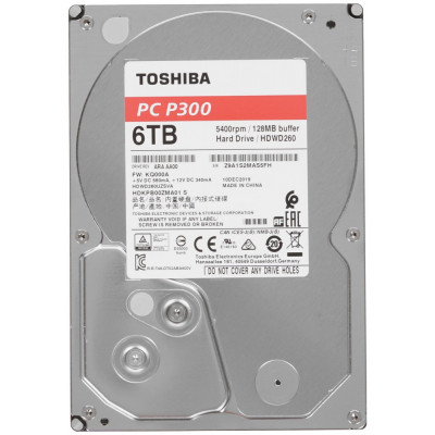 Жесткий диск HDD  6Tb TOSHIBA P300 SATA 6Gb/s 5400rpm 128Mb 3.5