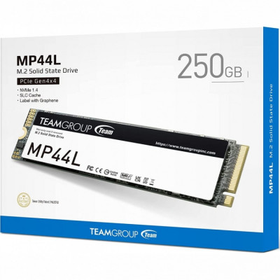 Твердотельный накопитель  250GB SSD TeamGroup MP44L M.2 2280 PCIe4.0x4 NVMe R4650Mb/s, W1900MB/s TM8FPK250G0C101