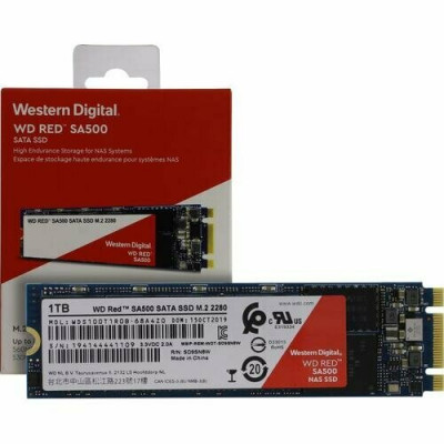 Твердотельный накопитель для NAS 1000GB SSD WD RED SA500 3D NAND M.2 2280 SATA3 R560Mb/s, W530MB/s WDS100T1R0B.