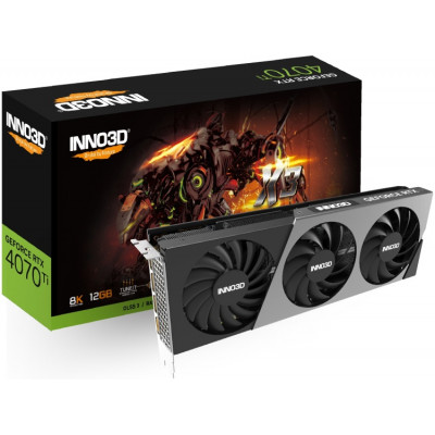 Видеокарта Inno3D GeForce RTX4070 Twin X2, 12G GDDR6X 192-bit HDMI 3xDP N40702-126X-185252N