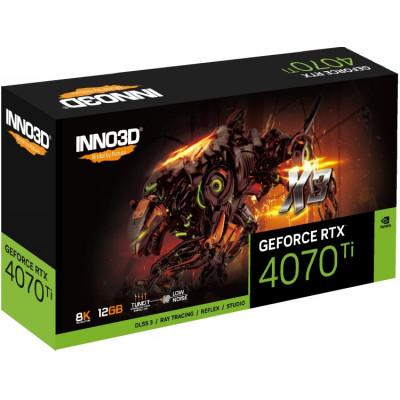 Видеокарта Inno3D GeForce RTX4070 Ti X3, 12G GDDR6X 192-bit HDMI 3xDP N407T3-126X-186148N