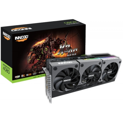 Видеокарта Inno3D GeForce RTX4080 X3 OC, 16G GDDR6X 256-bit HDMI 3xDP N40803-166XX-187049N