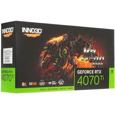 Видеокарта Inno3D GeForce RTX4070 Ti X3 OC, 12G GDDR6X 192-bit HDMI 3xDP N407T3-126XX-186148N