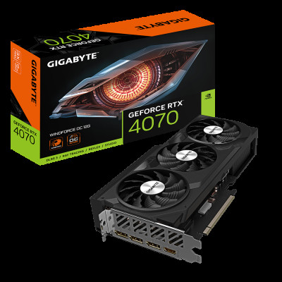 Видеокарта Gigabyte (GV-N4070WF3OC-12GD) RTX4070 WINDFORCE OC 12G