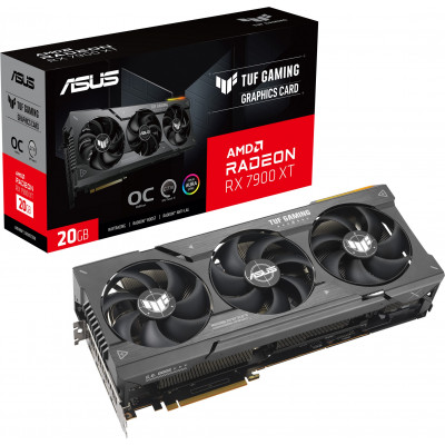 Видеокарта ASUS TUF Gaming Radeon™ RX 7900 XT OC Edition, 20GB GDDR6, 320bit, 1xHDMI, 3xDP, TUF-RX7900XT-O20G-GAMING,BOX