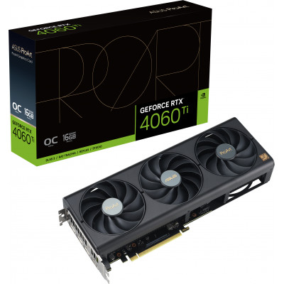 Видеокарта ASUS ProArt GeForce RTX™ 4060 Ti OC edition 16GB GDDR6, Iterface 128bit, 4352 CUDA Core, BOX