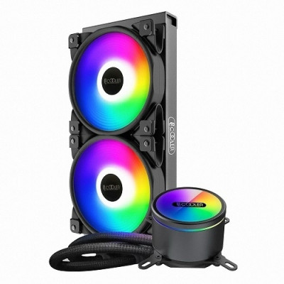 Водяное охлаждение для CPU PCCooler GI-CX240 ARGB TDP 250W 3-pin 1000-2000RPM± 10% 16dBA LGA1151/1150/1155/2066/2011/1366/AM4/AM3+/AM3/AM2+/AM2/FM2+/FM2/FM1 Black GI-CX240 ARGB